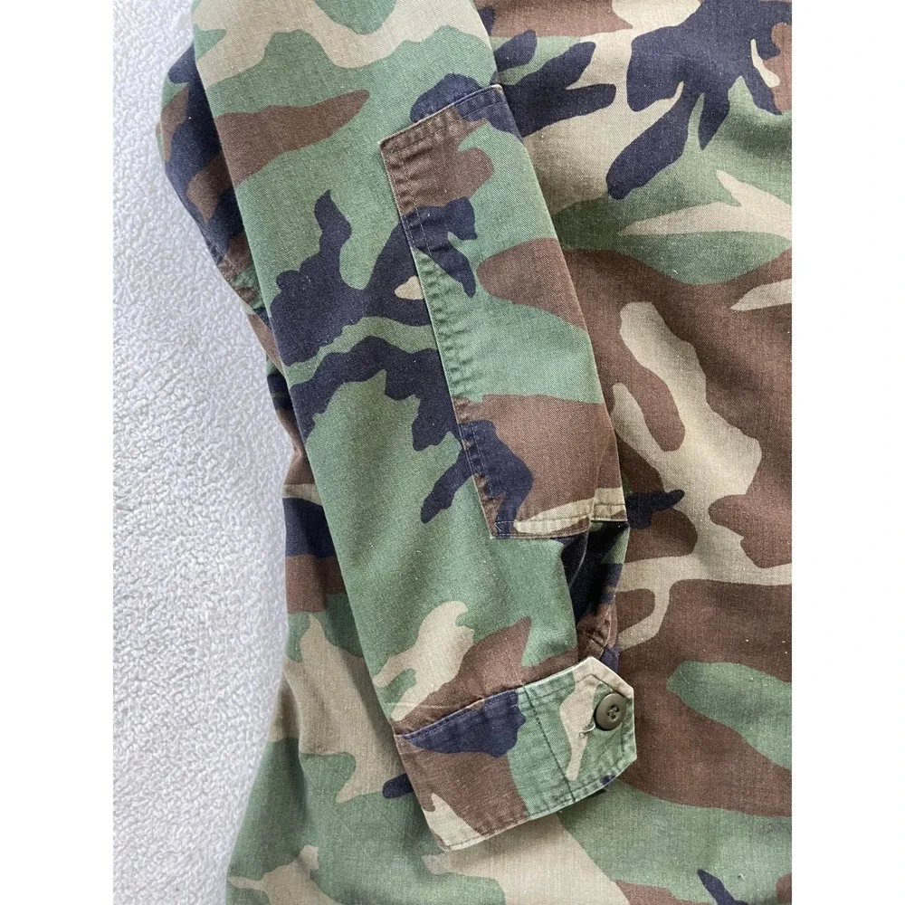 Military Mens Combat Coat Medium Regular Green Woodland Camouflage Field Jacket - Picture 12 of 16
